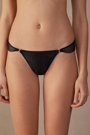 Dámské Kalhotky Intimissimi Cool Minimal Brazilian Černé | CZ NB3577