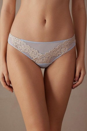 Dámské Kalhotky Intimissimi Pretty Flowers Brazilian Blankyt Bílé | CZ DN3588