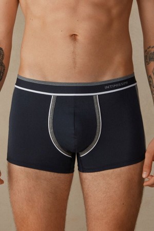 Pánské Boxer Intimissimi Two-tone in Stretch Supima® Bavlněné Blankyt Tmavě Šedé | CZ DN3484